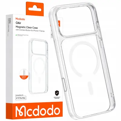 MCDODO MAGNETNI PROZORNI OVITEK, OJAČAN ZA MAGSAFE IPHONE 17 PRO MAX
