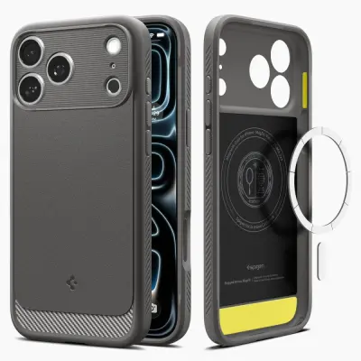 OVITEK SPIGEN RUGGED ARMOR MAGSAFE ZA IPHONE 17 PRO SIVO Z OJAČANO ZAŠČITO