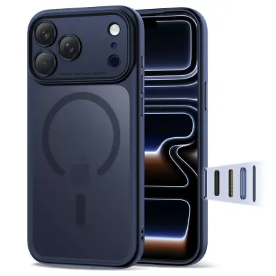 OVITEK TECH-PROTECT MAGPEAK ZA IPHONE 17 PRO MAGSAFE MAT TEMNO MODRA UDOBNA