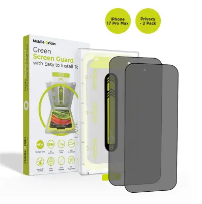 PROTETOR DE TELA MOBILE ORIGIN COM PRIVACIDADE PARA IPHONE 17 PRO MAX, 2 UNIDADES COM APLICADOR.
