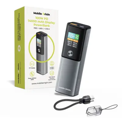 MOBILE ORIGIN 100W PD 14000MAH POWERBANK PARA APPLE MACBOOK USB-C + USB-A 3