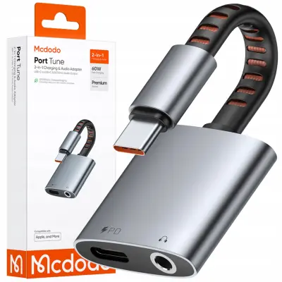 MCDODO USB-C NA USB-C ADAPTER + MINI JACK 3,5 MM OTG KABEL