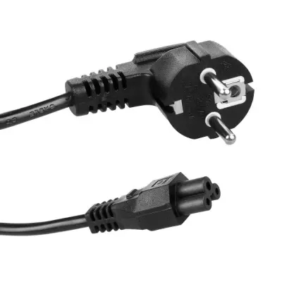 CABO DE ALIMENTAÇÃO MACCLEAN EM FORMATO DE TREVO PARA NOTEBOOK/LAPTOP, 1,5 M, PLUGUE EUROPEU.