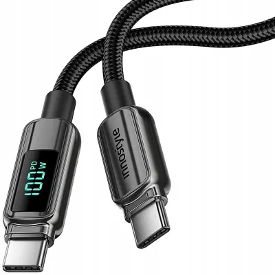 INNOSTYLE USB-C KABEL Z ZASLONOM HITRO POLNJENJE USB TIPA C 100 W 1 M