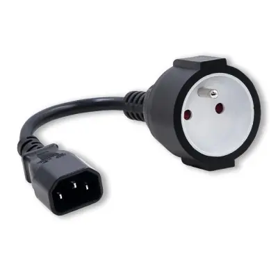 ADAPTADOR QOLTEC IEC 320 C14 PARA CABO DE ALIMENTAÇÃO FRANCÊS DE 0,15 M PARA FONTE DE ALIMENTAÇÃO