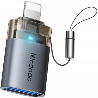 MCDODO ADAPTER USB-A 3.0 ZA LIGHTNING IPHONE IPAD 3A OTG LED