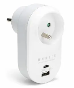 DIVISOR DE REDE MONTIS USB A USB C PARA CELULAR E LAPTOP, BRANCO E CINZA MT147