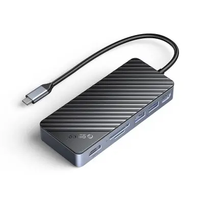HUB USB-C ORICO COM COMPARTIMENTO PARA DISCOS, 10 GBPS, HDMI, 4K 60 HZ, PD, 100 W PARA LAPTOP.