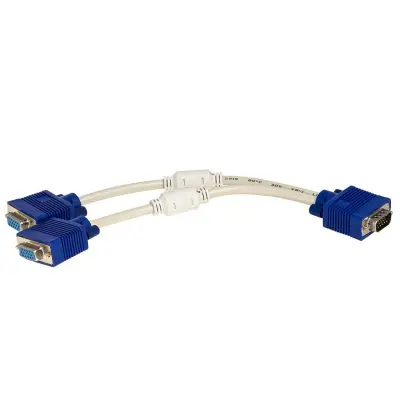 ADAPTADOR DE CABO AKYGA VGA M - 2X VGA F 0,25M PARA COMPUTADOR COM DOIS CONECTORES.