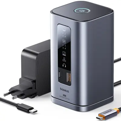 BASEUS HUB 11-V-1 PRIKLOPNA POSTAJA ZA RAČUNALNIK USB-C 2XHDMI 4K 2XDP USB-C PD