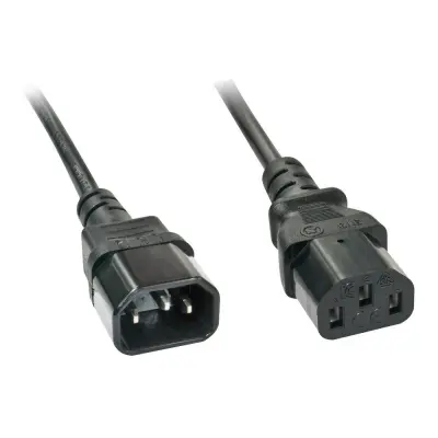 CABO DE EXTENSÃO DE ALIMENTAÇÃO LINDY, 3 PINOS, C14, C13, 2 M, PARA COMPUTADOR E MONITOR.