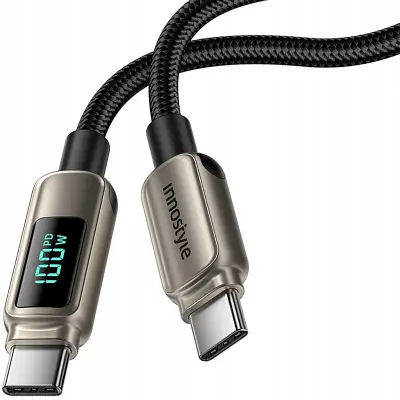 INNOSTYLE USB-C KABEL Z ZASLONOM HITRO POLNJENJE USB TIPA C 100 W 1 M