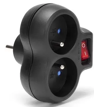 INTERRUPTOR DUPLO MONTIS MT148-BK COM INTERRUPTOR PARA REDE ELÉTRICA