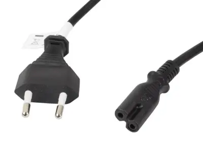 CABO DE ALIMENTAÇÃO LANBERG PARA RÁDIO E TV, 1,8 M, IEC C7 UNIVERSAL