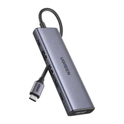 UGREEN 6-PORTNI USB-C HUB Z DISPLAYPORT 4K IN PD100W ZA PRENOSNE RAČUNALNIKE