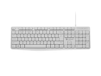 TECLADO COM FIO NATEC US SLIM NAUTILUS PARA PC/LAPTOP, BRANCO