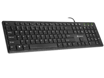 TECLADO COM FIO TRACER OFFICE PARA COMPUTADOR/LAPTOP, USB, LEVE E CONFORTÁVEL.