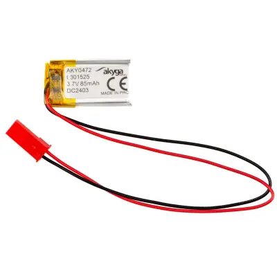 BATERIA DE POLÍMERO DE LÍTIO AKYGA LI PO PARA MODELOS DE DRONES LP301525 3 7V 85MAH