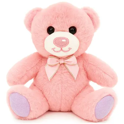 BAMBLY MEDVEDEK PLIŠASTA IGRAČA ZA DOJENČKA, ROZA, 15 CM, MEHKA