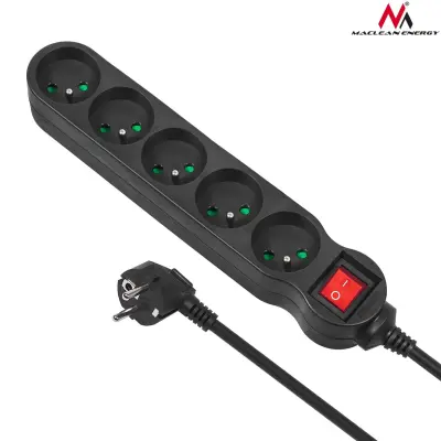 EXTENSÃO ELÉTRICA MACLEAN PARA TV, COMPUTADOR, 5 TOMADAS, INTERRUPTOR, 3 M