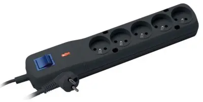 RÉGUA DE TOMADAS LESTAR PARA LAPTOP/COMPUTADOR RTV 5W 1,5M PRETA