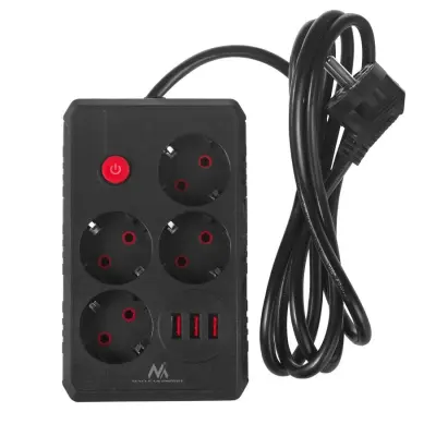 EXTENSÃO ELÉTRICA MACCLEAN COM 4 TOMADAS, 3 PORTAS USB, 2500W, 1,5M, 110-240V
