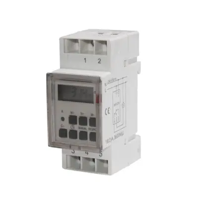 TEMPORIZADOR DIGITAL MACCLEAN MCE09 PARA TRILHO DIN, 10 PROGRAMAS, 3600 W COM FUNÇÃO