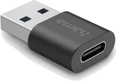 HAMA USB-A na USB-C 3.2 Gen2 10 Gb/s adapter črne barve