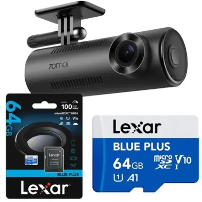 70MAI M310 video snemalnik + Lexar 64 GB kartica, črne barve
