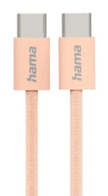 HAMA Data Fabric USB-C kabel 1m oranžen