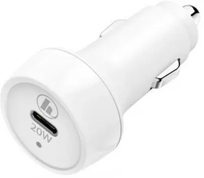 HAMA polnilec za avto Lightning 20W bele barve