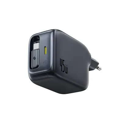 BASEUS ENERCORE CJ11 45W STENSKI POLNILEC ZA TELEFONE Z USB-C PRIKLJUČKOM, Z MOŽNOSTJO ZVITJA