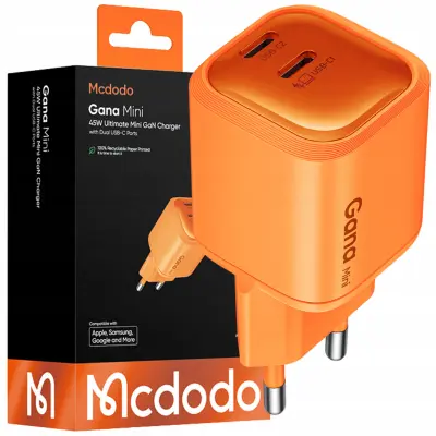 MCDODO HITR POLNILEC USB C ZA PAMETNE TELEFONE APPLE SAMSUNG PD 45W GAN