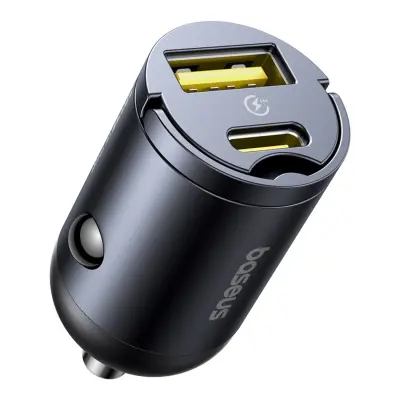 AVTO POLNILEC BASEUS 30W ZA TELEFONE Z USB-A IN USB-C VISOKE KAKOVOSTI