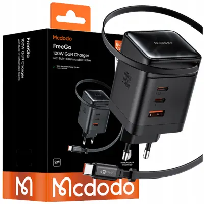 MCDODO USB-C ADAPTER POLNILEC ZA APPLE, SAMSUNG, XIAOMI, 100 W, 3 VRATA