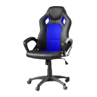 Ergonomska igralna stolica z nastavljivo višino in oblazinjenim naslonjalom - modra
