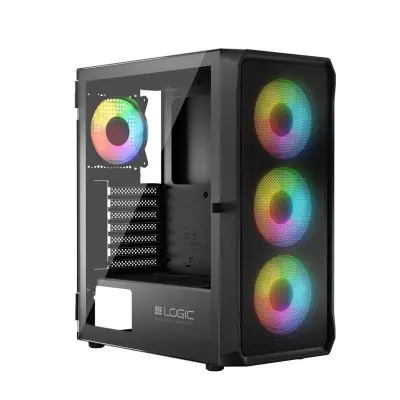 Portos ARGB Midi ATX ohišje 2xUSB2.0, 1xUSB3.0 Ventilator: 4x12 cm, steklo, RGB, Gaming