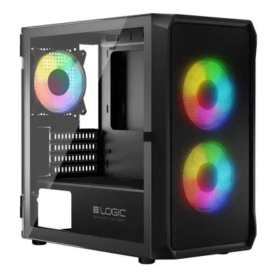 Portos ARGB Mini microATX ohišje 2xUSB2.0, 1xUSB3.0 3x12 cm, steklo, RGB, igralno ohišje
