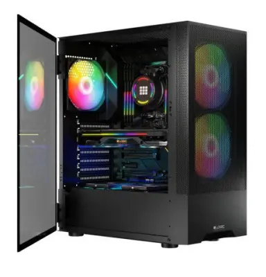 Arya ARGB ATX ohišje 1xUSB2.0, 1xUSB3.0 2x14cm, Okence iz kaljenega stekla, RGB, Gaming