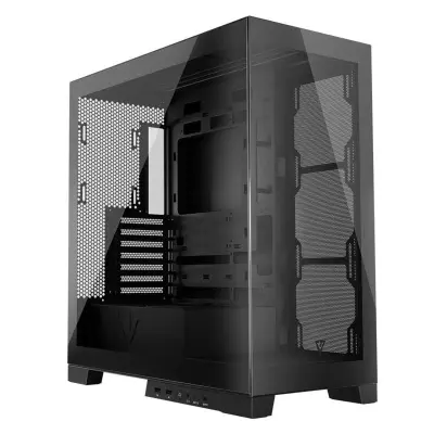 Volcano Space Midi ATX ohišje 2xUSB3.0, 1xUSB C Okence iz kaljenega stekla, črno