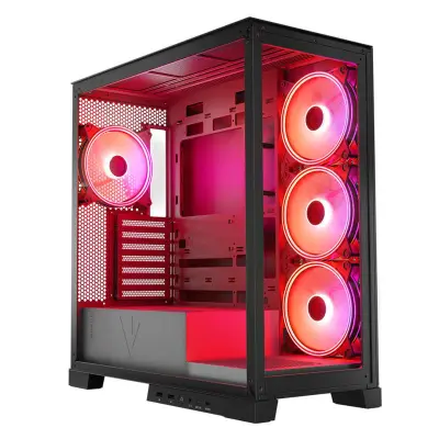 Volcano Space Apex ARGB ATX ohišje 2xUSB3.0, 1xUSB C,: 4x14 cm, Okence iz kaljenega stekla, RGB, Gaming črna