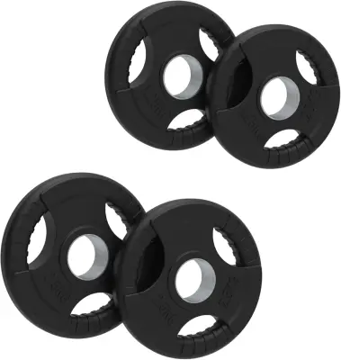 Olimpijske gumijaste uteži Tri-Grip, črne, pari, kompleti 7,5 kg