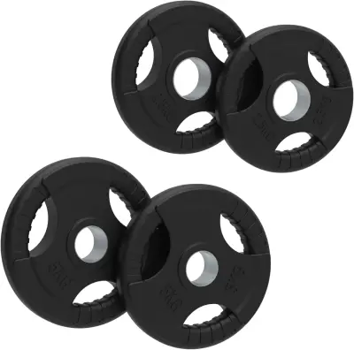 Olimpijske gumijaste uteži Tri-Grip, črne, pari, kompleti 15 kg, 2,5 kg, 5 kg