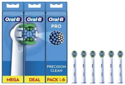Glave zobne ščetke ORAL-B EB20RX-6 PrecisionClean bele 6 kosov.