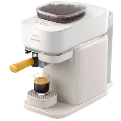 PHILIPS Baristina BAR300/03 espresso aparat z belim mlinčkom in rumenim portafiltrom