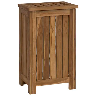 vidaXL Košara za pranje Naravna 35 x 25 x 60 cm Trden tikov les