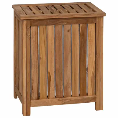 vidaXL Košara za pranje Naravna 50 x 35 x 60 cm Trden tikov les