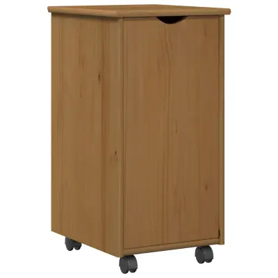 vidaXL Gležnji kabinet s kolesom Medeno rjava 34 x 39 x 65,5 cm