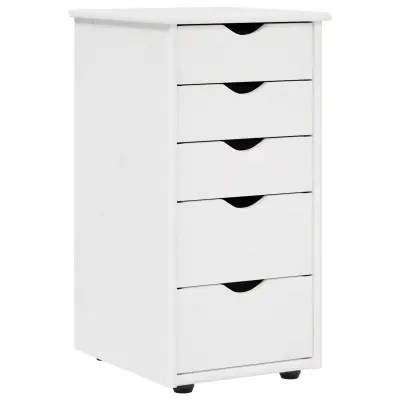 vidaXL Za omarice Bela 34 x 39 x 61,5 cm Masivno borovo les