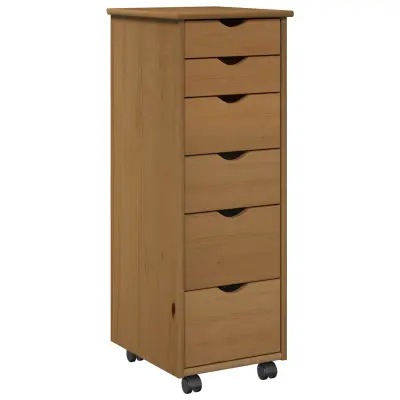 vidaXL Gležnji kabinet s kolesom Medeno rjava 34 x 39 x 93,5 cm